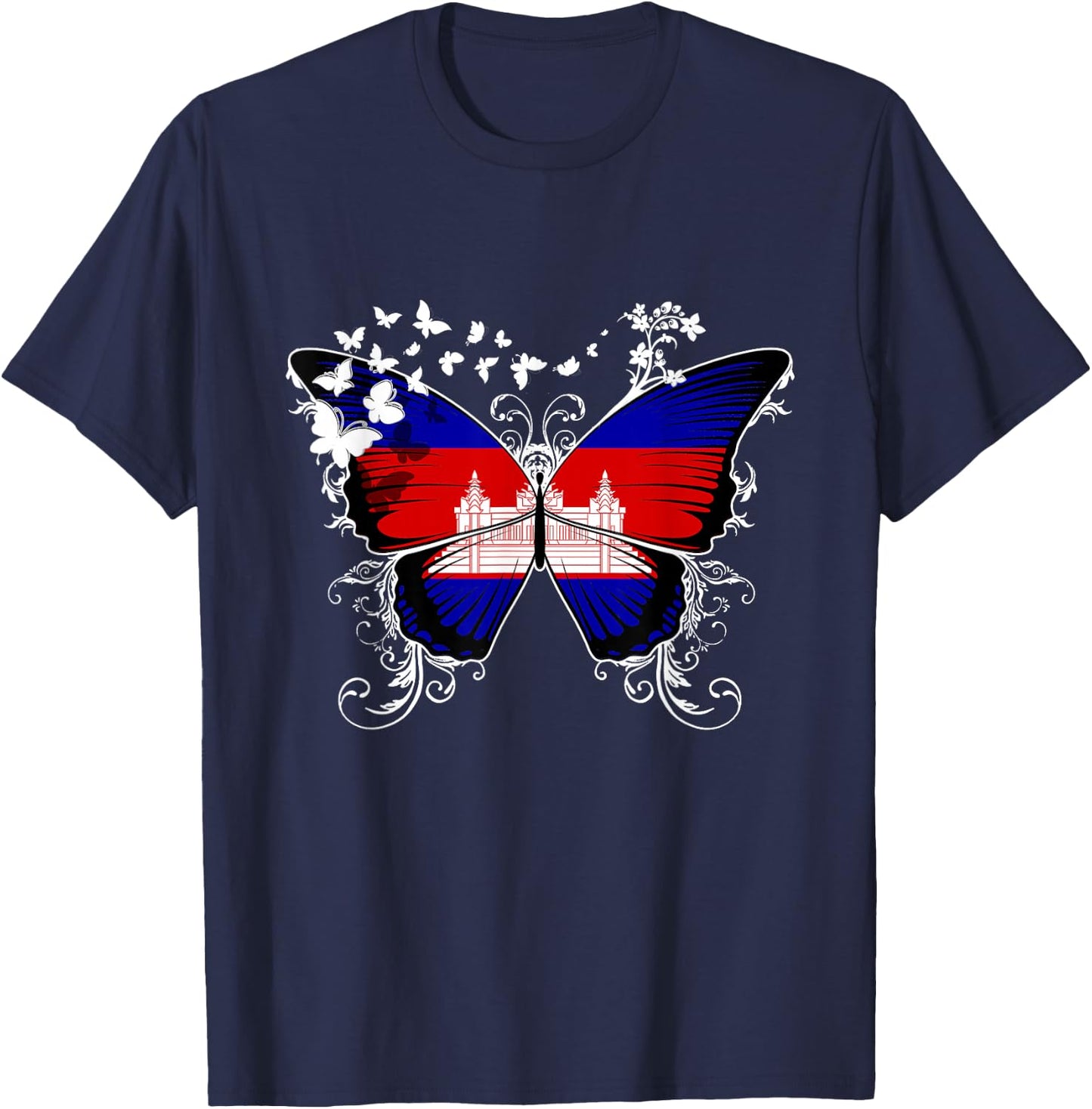 Cambodia Flag Cambodian T-Shirt - T-Shirt | Navy