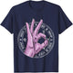 666 Satan Hand Sign Occult Satanist Devil Demon Antichrist T-Shirt - T-Shirt | Navy