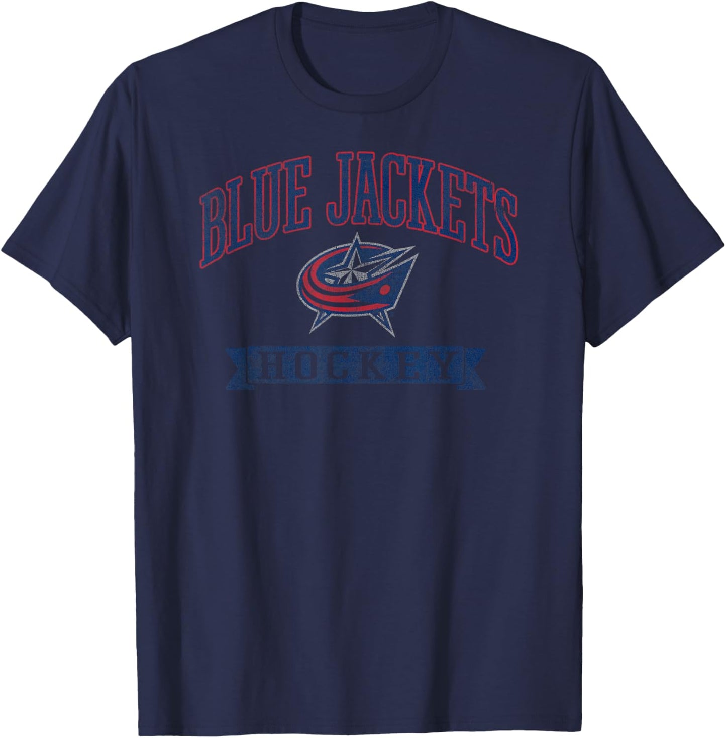Columbus Blue Jackets Vintage Hockey White Licensed T-Shirt - T-Shirt | Navy