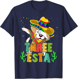 Mexican Themed Party 3rd Birthday Three Esta T-Shirt - T-Shirt | Navy