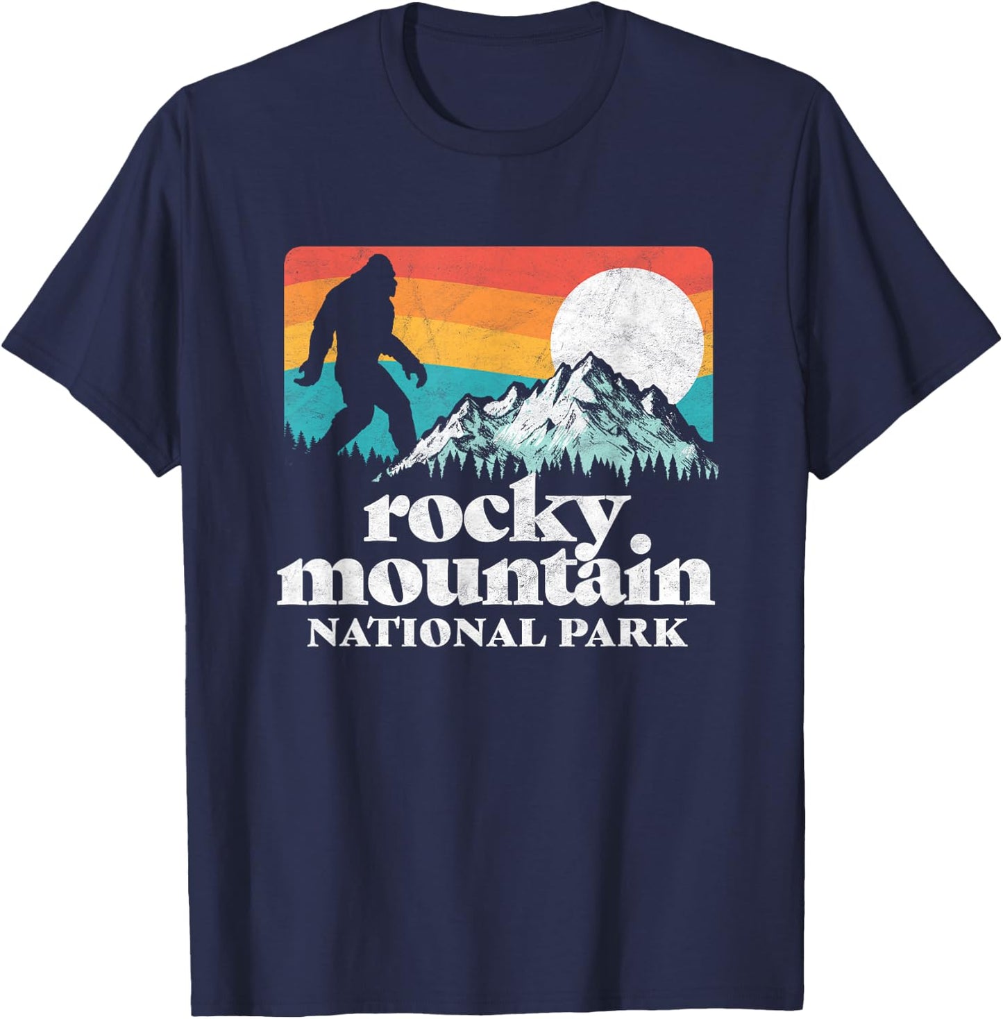 Rocky Mountain National Park Bigfoot Mountains Graphic T-Shirt - T-Shirt | Navy