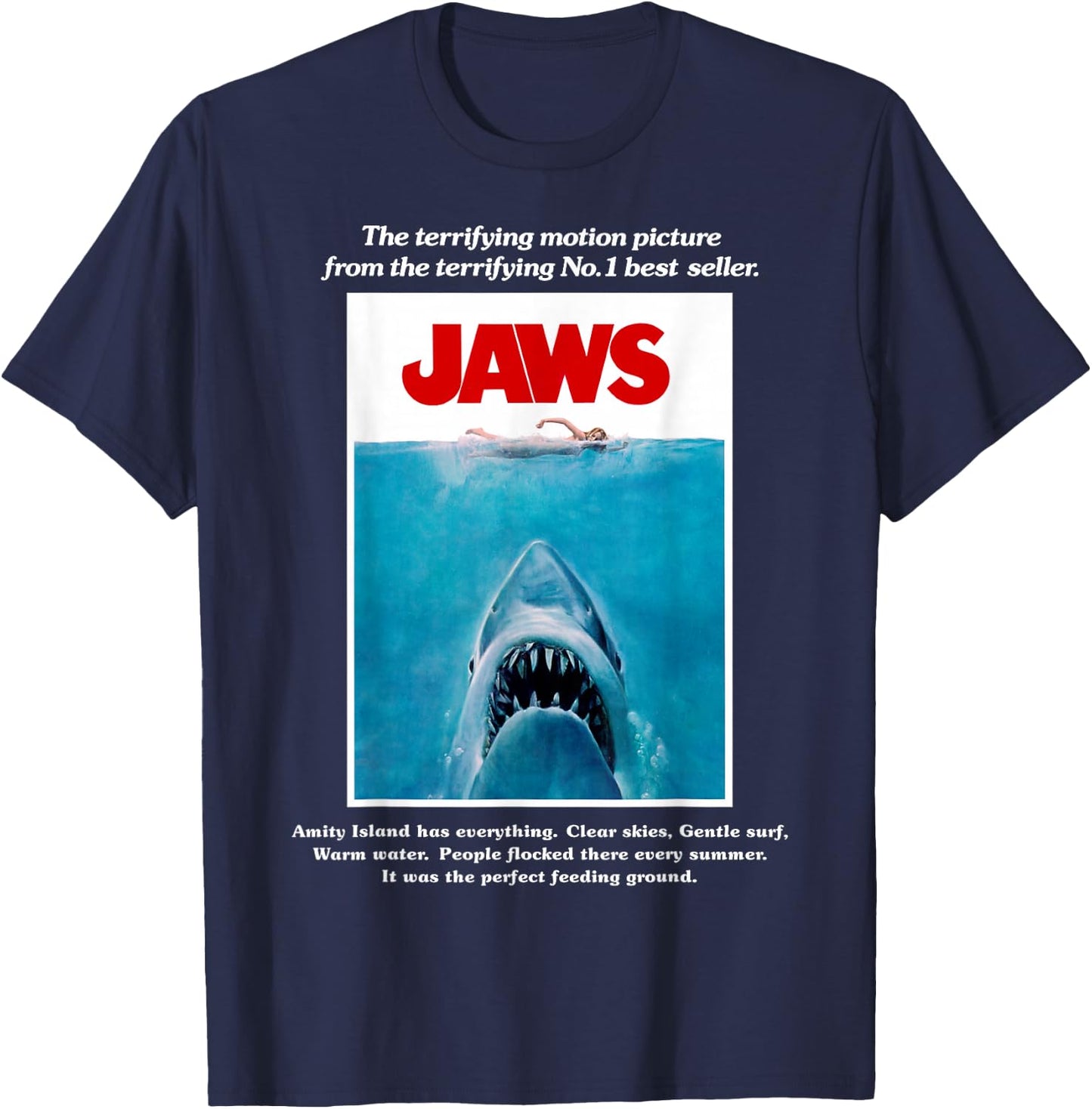 Jaws Movie Poster T-Shirt - T-Shirt | Navy