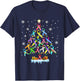 Hope Fight Cancer Christmas Tree Ribbon Christmas Awareness T-Shirt - T-Shirt | Navy
