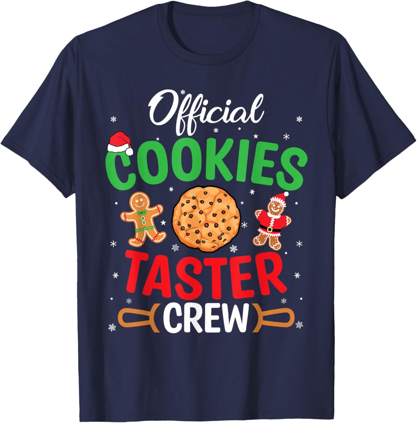 Christmas Official Cookie Taster Crew Team Gingerbread Xmas T-Shirt - T-Shirt | Navy