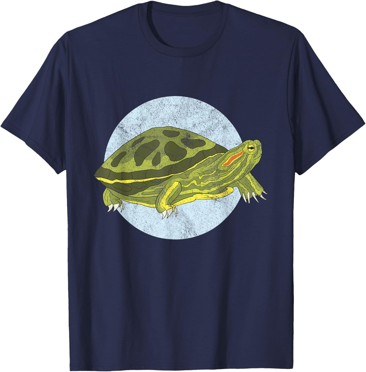 Red Eared Slider Turtle Graphic T-Shirt - T-Shirt | Navy