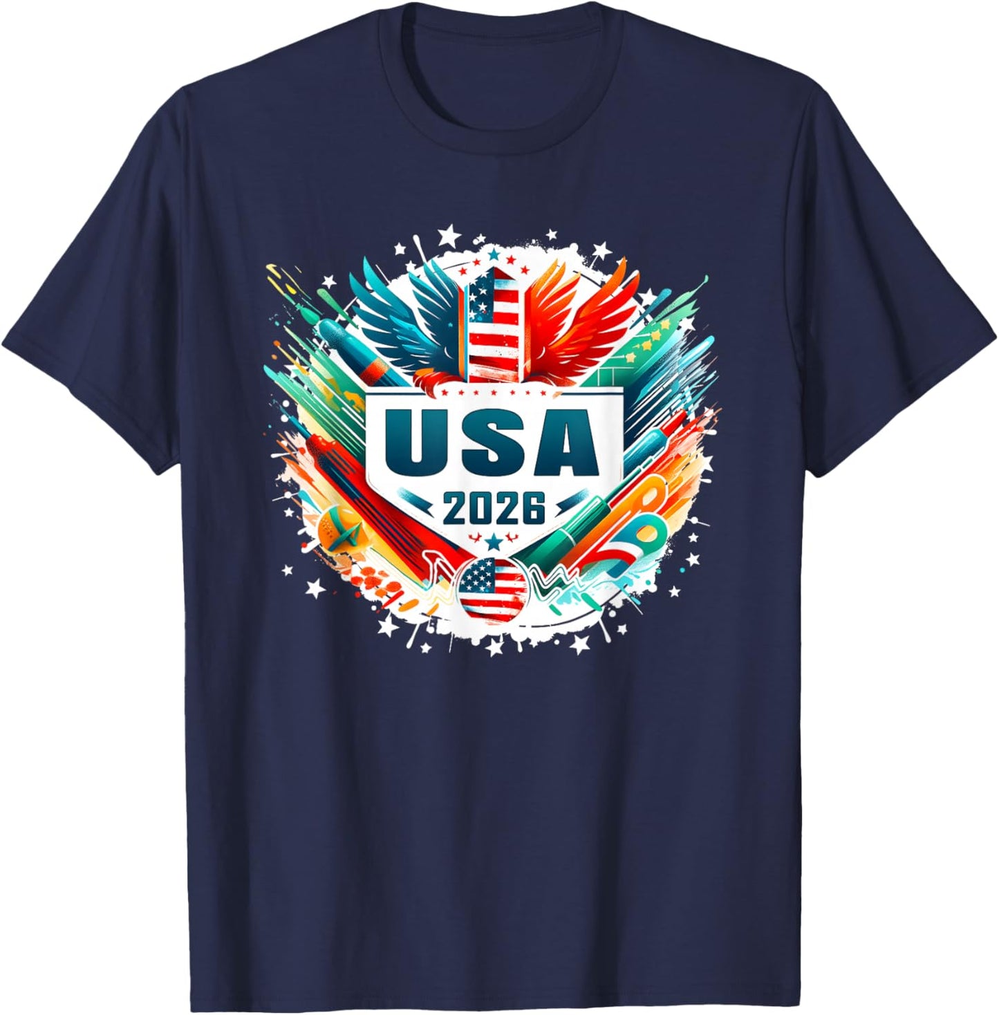 American Flag USA Player 2026 Men Women Boys Kids USA 2026 T-Shirt - T-Shirt | Navy