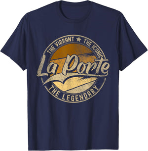 La Porte TX | Texas | Vintage Distressed T-Shirt - T-Shirt | Navy