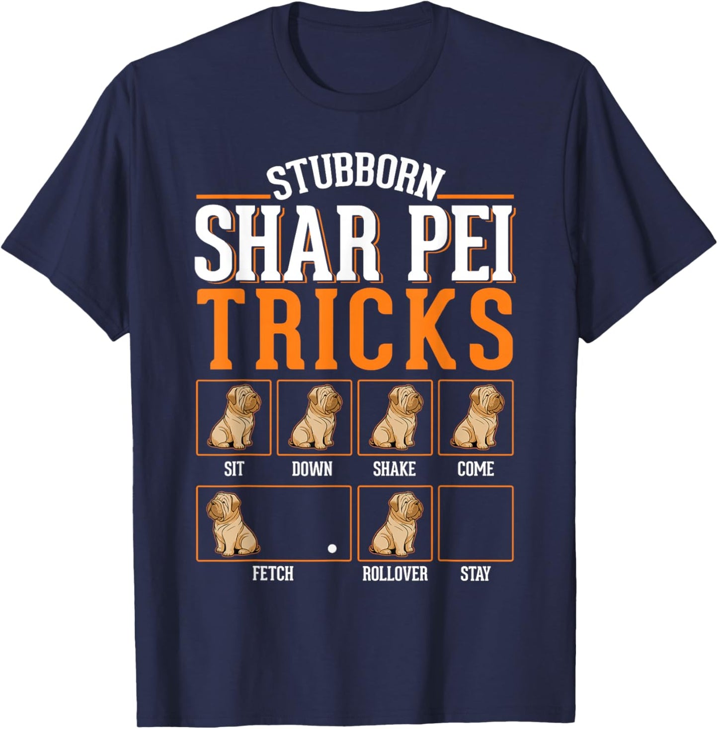 Shar Pei Tricks T-Shirt - T-Shirt | Navy