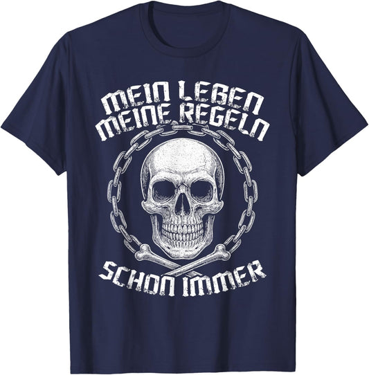 Mein Leben Meine Regeln Statement Spruch Mann Opa Herren T-Shirt - T-Shirt | Navy