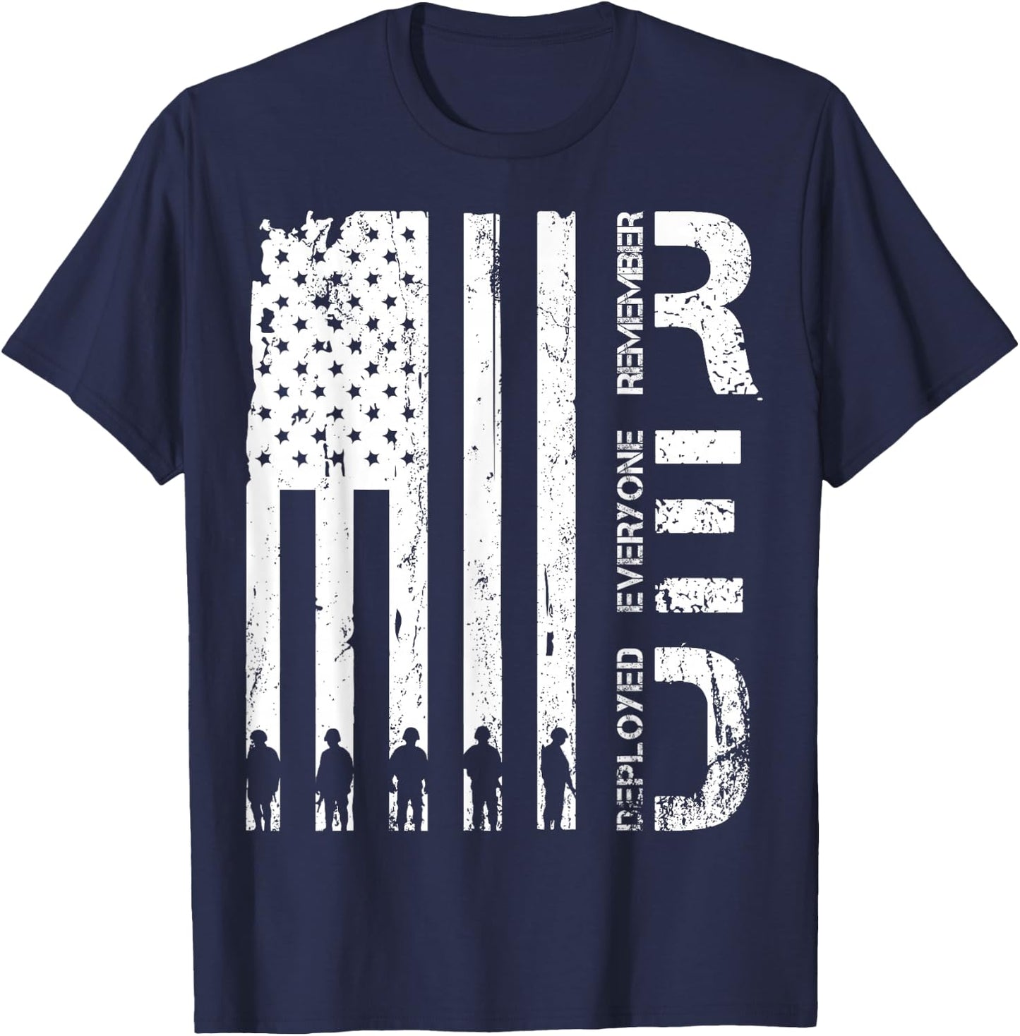 Red Remember Everyone Deployed Military Friday Wear Veterans T-Shirt - T-Shirt | Navy