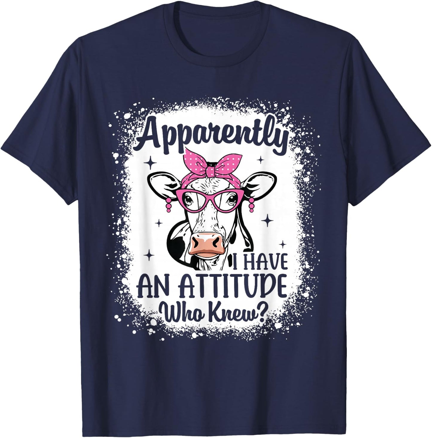 Funny Heifer Cow Sarcasm Cow Print Country Cow Farm Women T-Shirt - T-Shirt | Navy