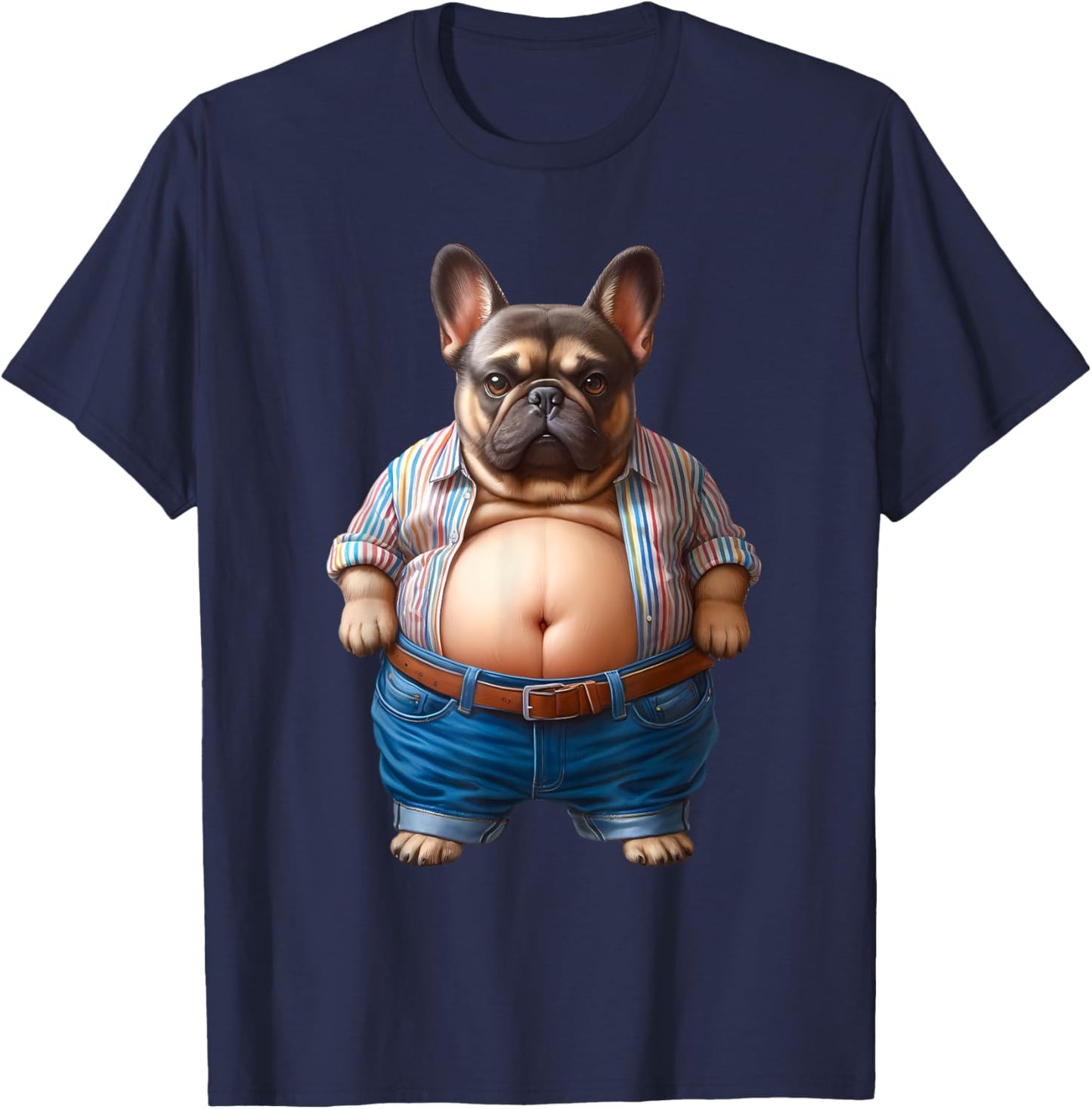 Hilarious Chunky French Bulldog for Fat Dog Lovers T-Shirt - T-Shirt | Navy