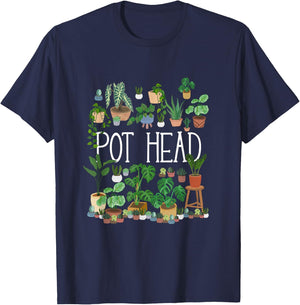 Gardening Potted Plant Lover Pot Head Gardener Garden T-Shirt - T-Shirt | Navy