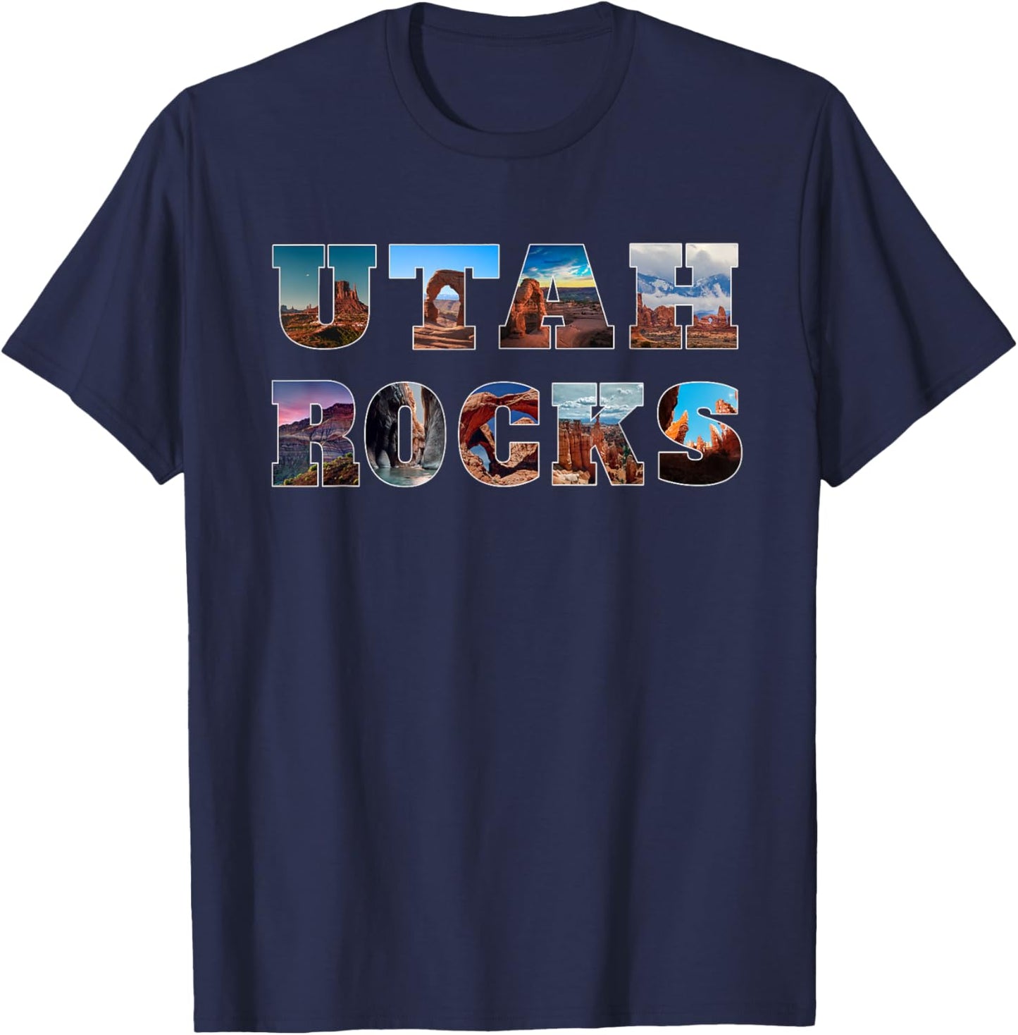 Utah Rocks, National Parks, Hiking, Rock Hunter Apparel T-Shirt - T-Shirt | Navy