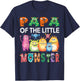 Papa Of The Little Monster Kids 1St Birthday Party T-Shirt - T-Shirt | Navy