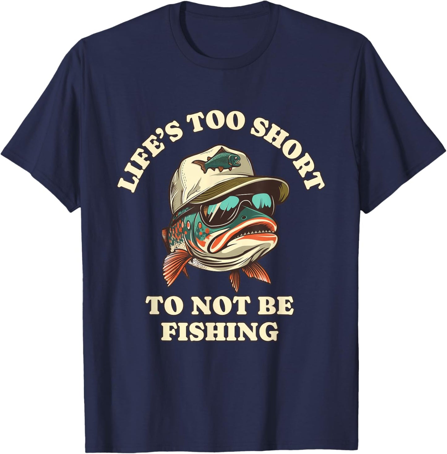 Fishing Fun Chill Trout Fisherman T-Shirt - T-Shirt | Navy