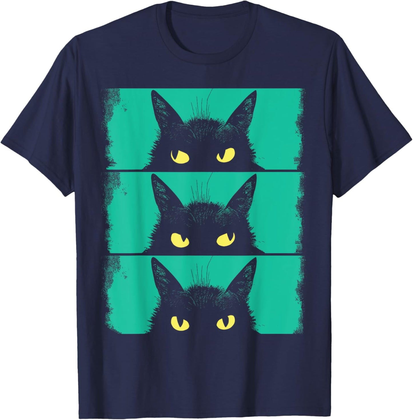 Cat Lover, Grumpy Black Kitten, Cat Mom, Cat Dad T-Shirt - T-Shirt | Navy