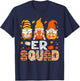 ER Squad Gnome Nurse Leopard Thanksgiving Fall Stethoscope T-Shirt - T-Shirt | Navy