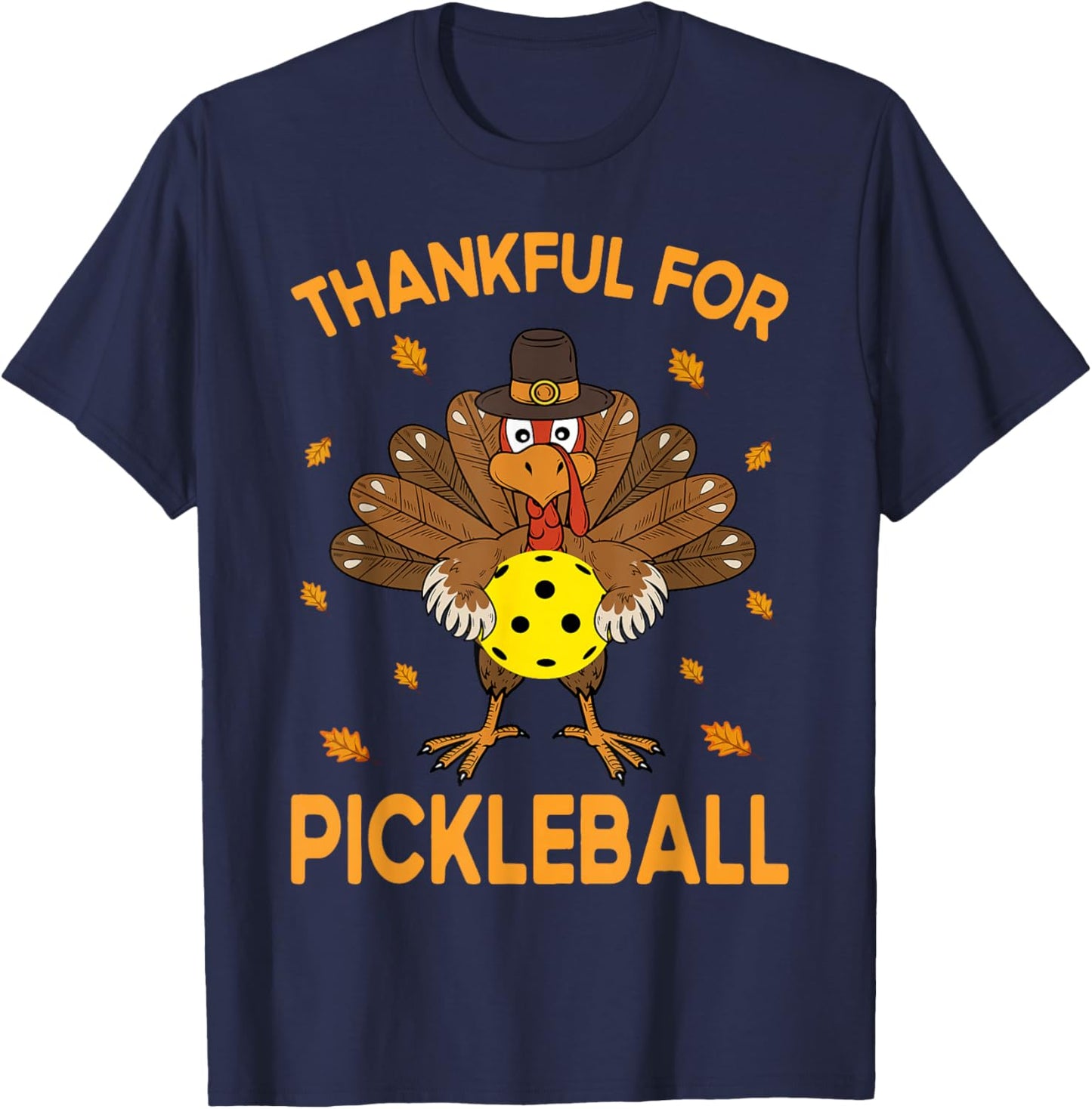Funny Pickleball Thanksgiving Golf Ball Turkey Costume T-Shirt - T-Shirt | Navy