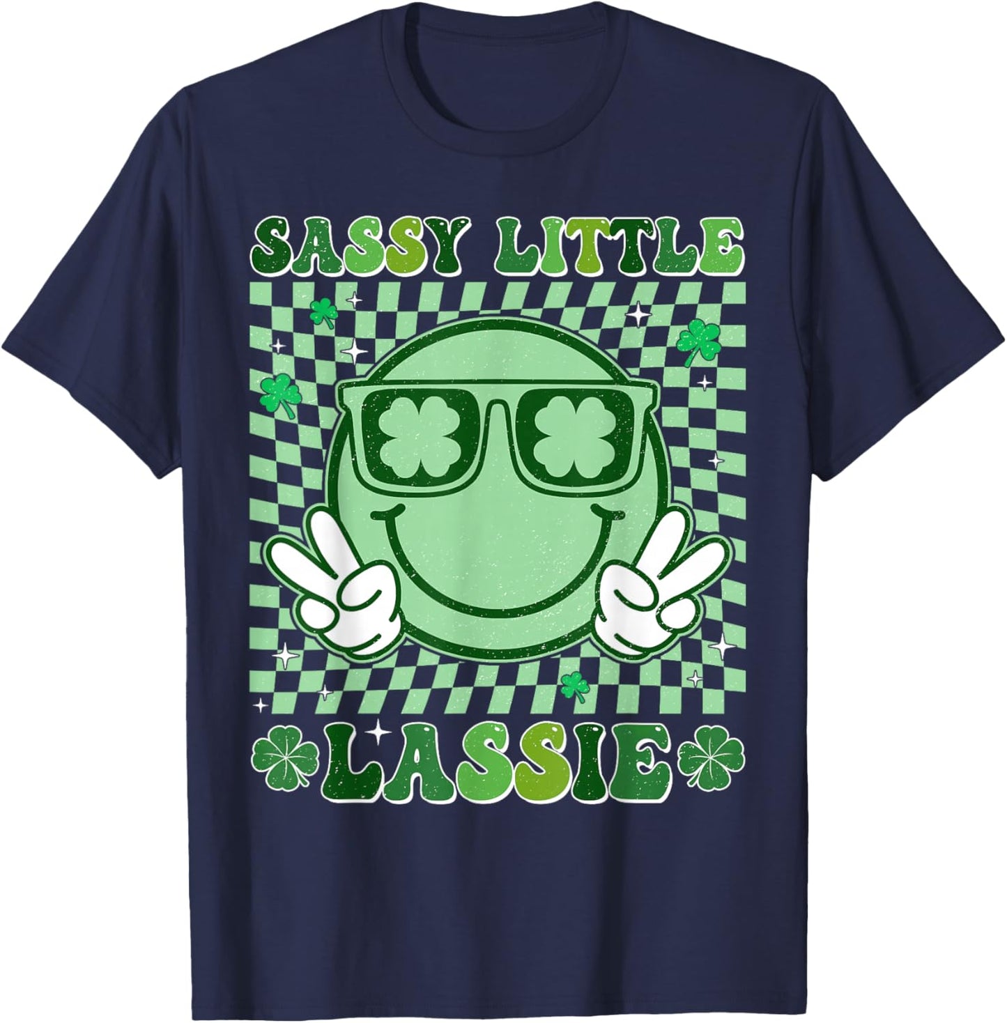 Retro St Patrick's Day Sassy Little Lassie Kid Girls Toddler T-Shirt - T-Shirt | Navy