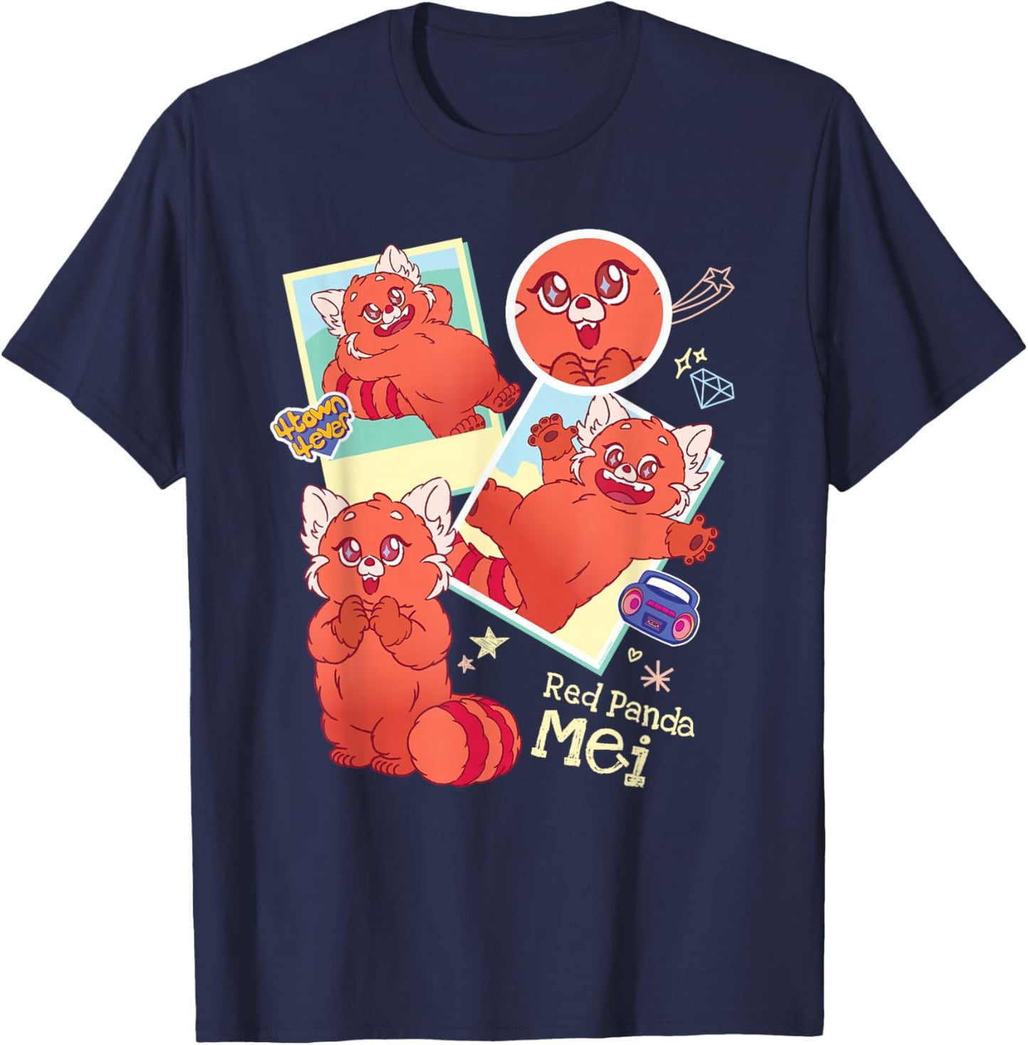Disney and Pixar’s Turning Red Panda Mei Cute 4 Town 4Ever T-Shirt - T-Shirt | Navy