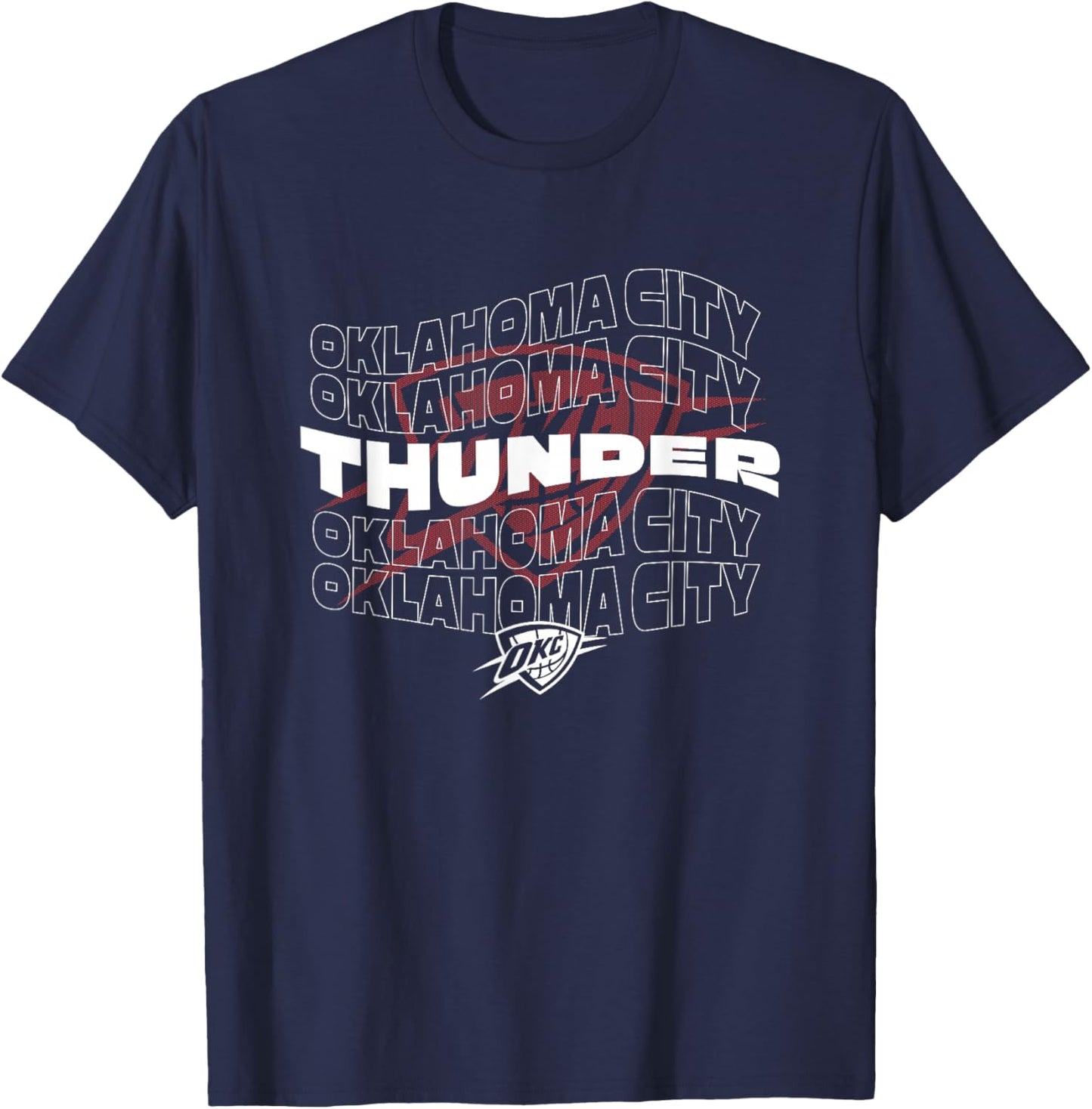 NBA Oklahoma City Thunder Wave Outline Team Logo T-Shirt - T-Shirt | Navy