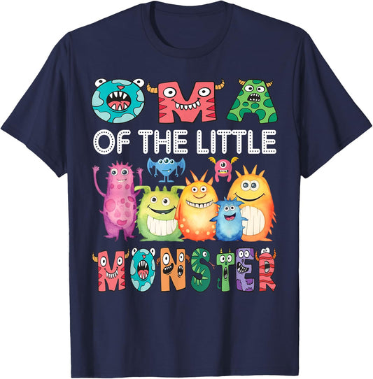 Oma Of The Little Monster Kids 1St Birthday Party T-Shirt - T-Shirt | Navy