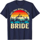 Last Trail Before The Veil Bride Retro Hiking Bachelorette T-Shirt - T-Shirt | Navy