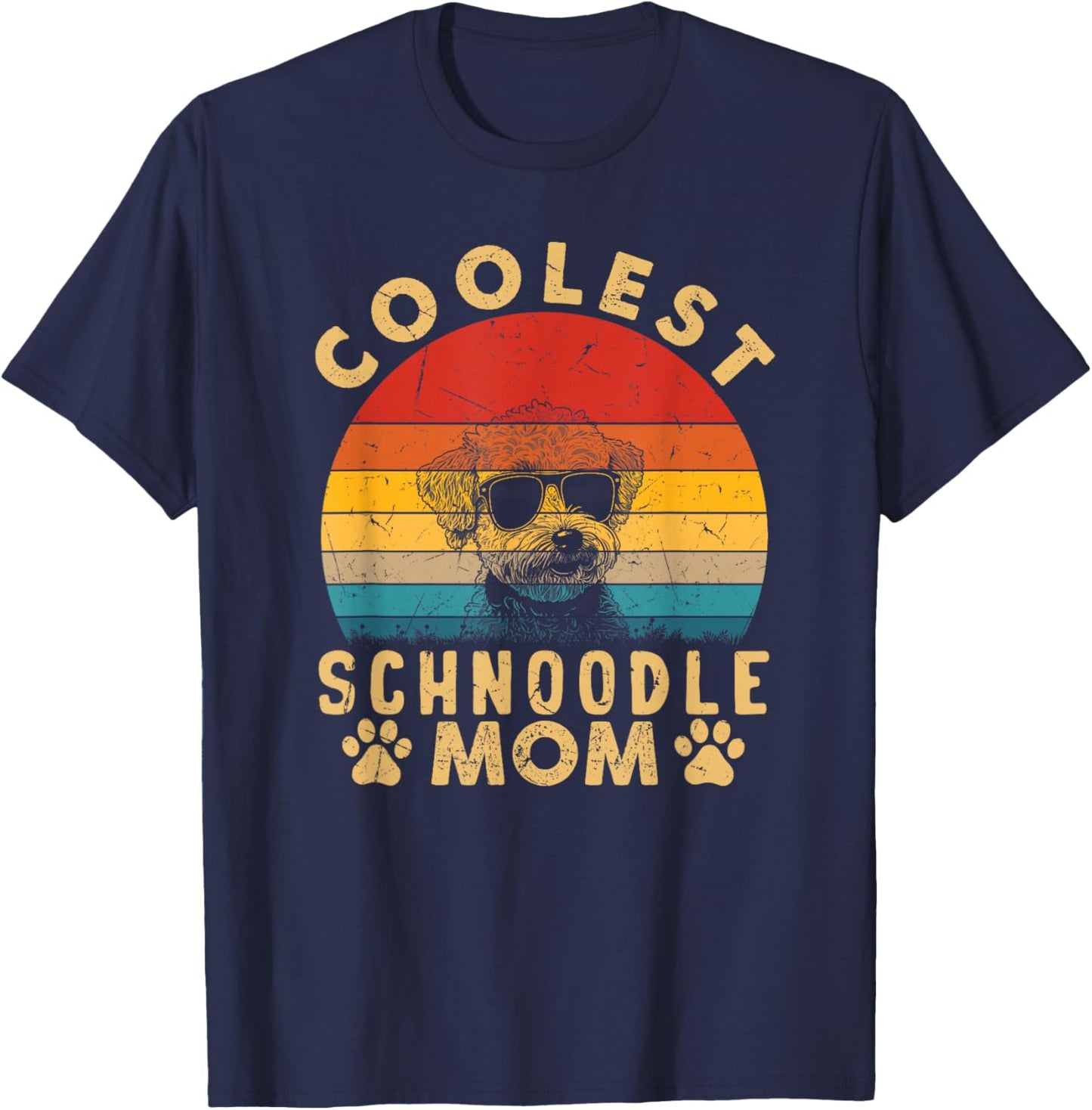 Coolest Schnoodle Dog Mom Women Gifts Vintage Mothers Day T-Shirt - T-Shirt | Navy