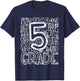 5th Grade Typography Team Fifth Grade Teacher Back to School T-Shirt - T-Shirt | Navy