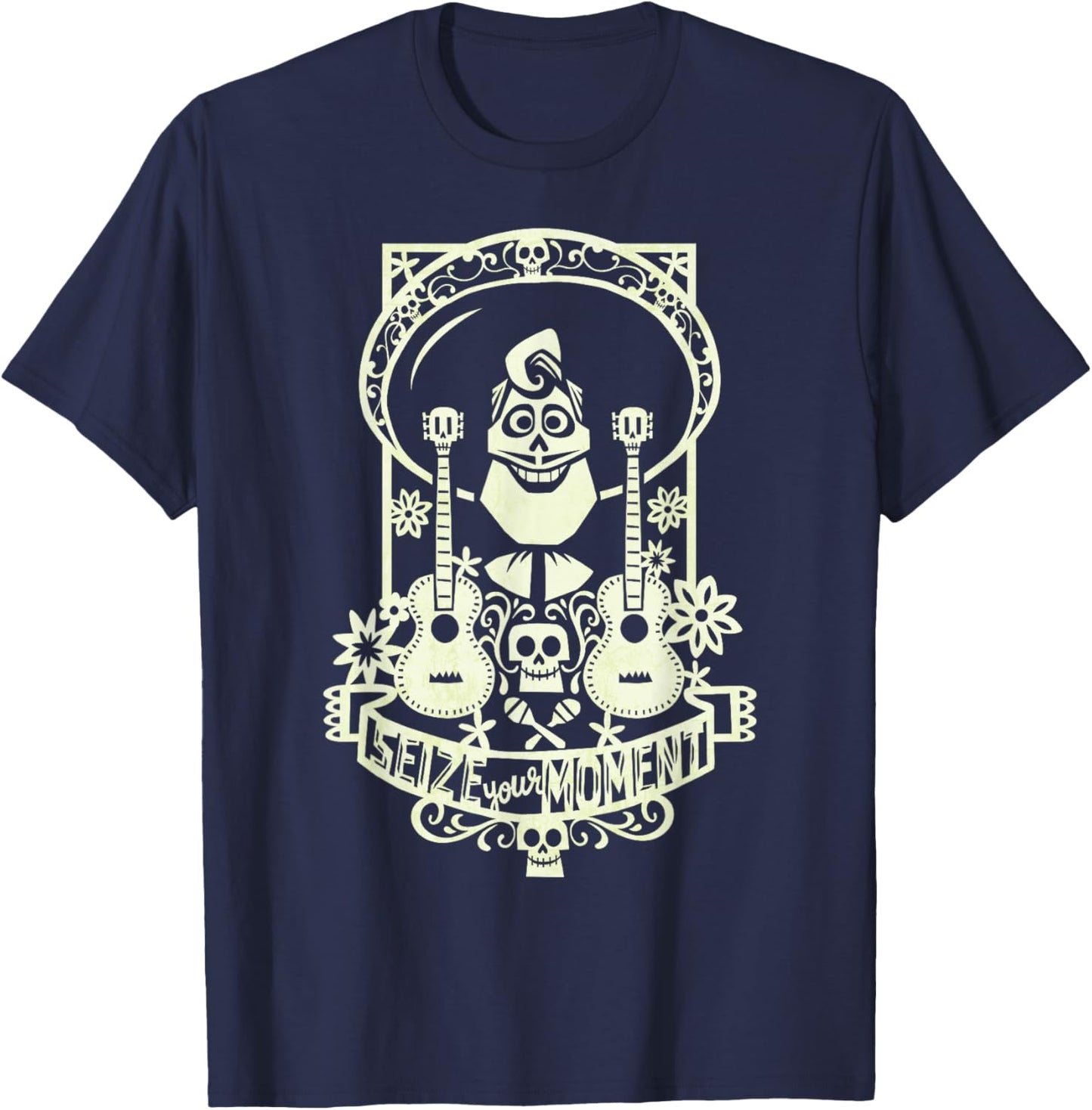Disney Pixar Coco Ernesto De La Cruz Seize Your Moment Logo T-Shirt - T-Shirt | Navy