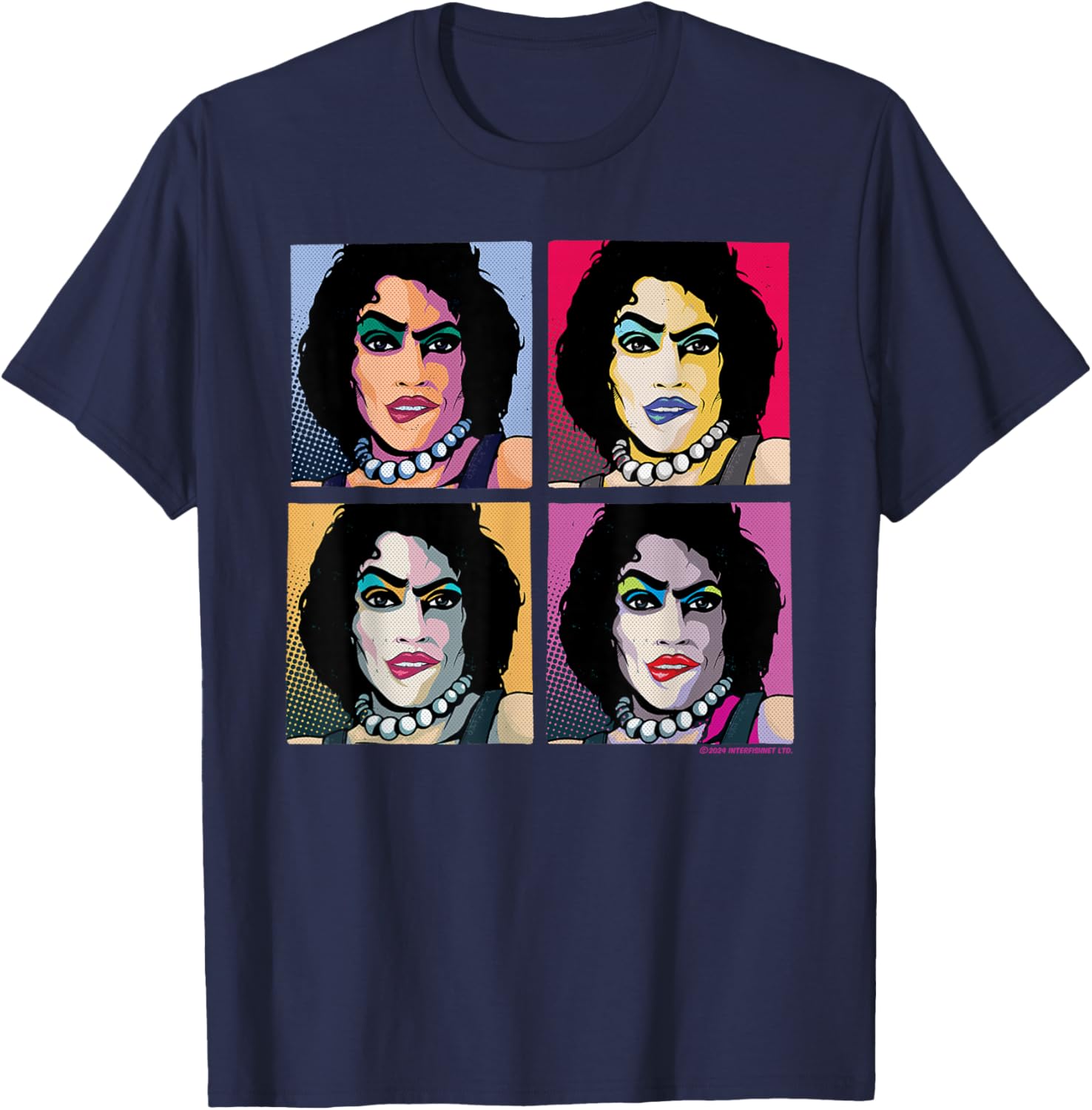 Rocky Horror Show Doctor Frank N Furter Pop Art T-Shirt - T-Shirt | Navy