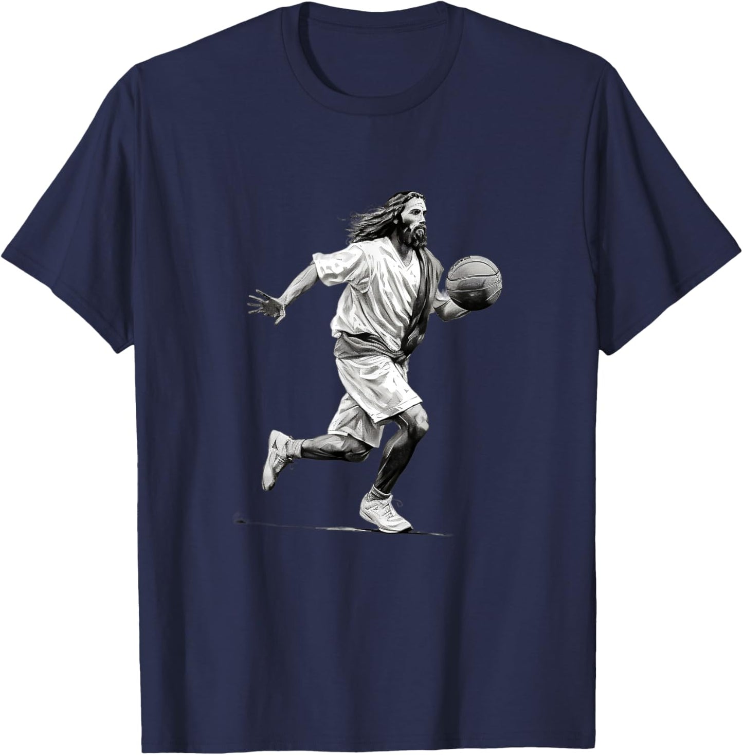 Jesus Christ Playing Basketball - Jesus Legend Team Heaven T-Shirt - T-Shirt | Navy