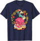 Beautiful Korea Girl Wearing Traditional Korean Hanbok T-Shirt - T-Shirt | Navy