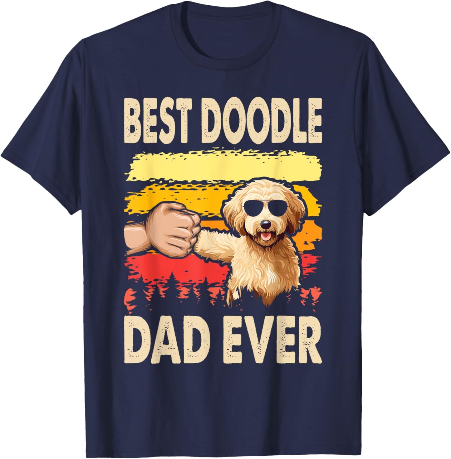 Best Doodle Dad Ever Goldendoodle Dog Dad Father's Day T-Shirt - T-Shirt | Navy