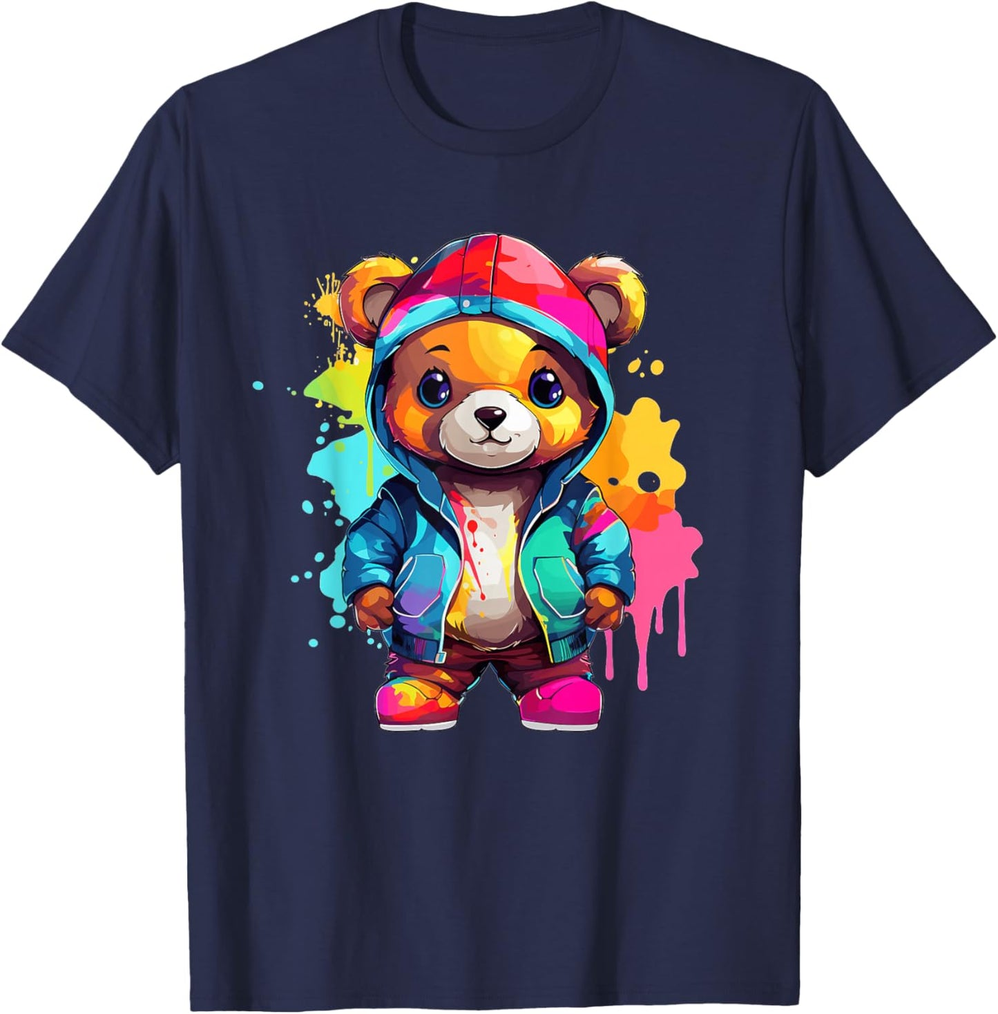 Colorful Teddy Bear T-Shirt - T-Shirt | Navy