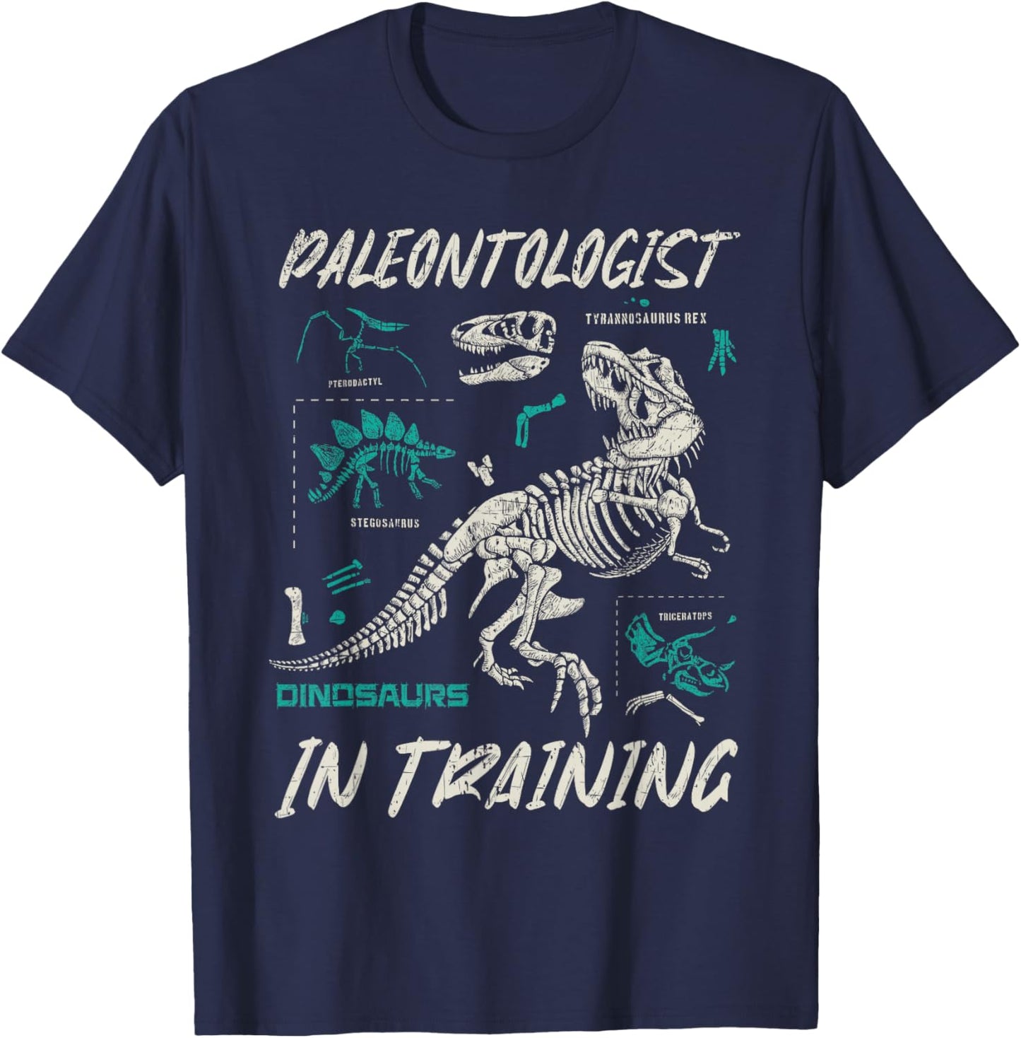 Paleontologist In Training Kids Children Fun Fossil Hunting T-Shirt - T-Shirt | Navy
