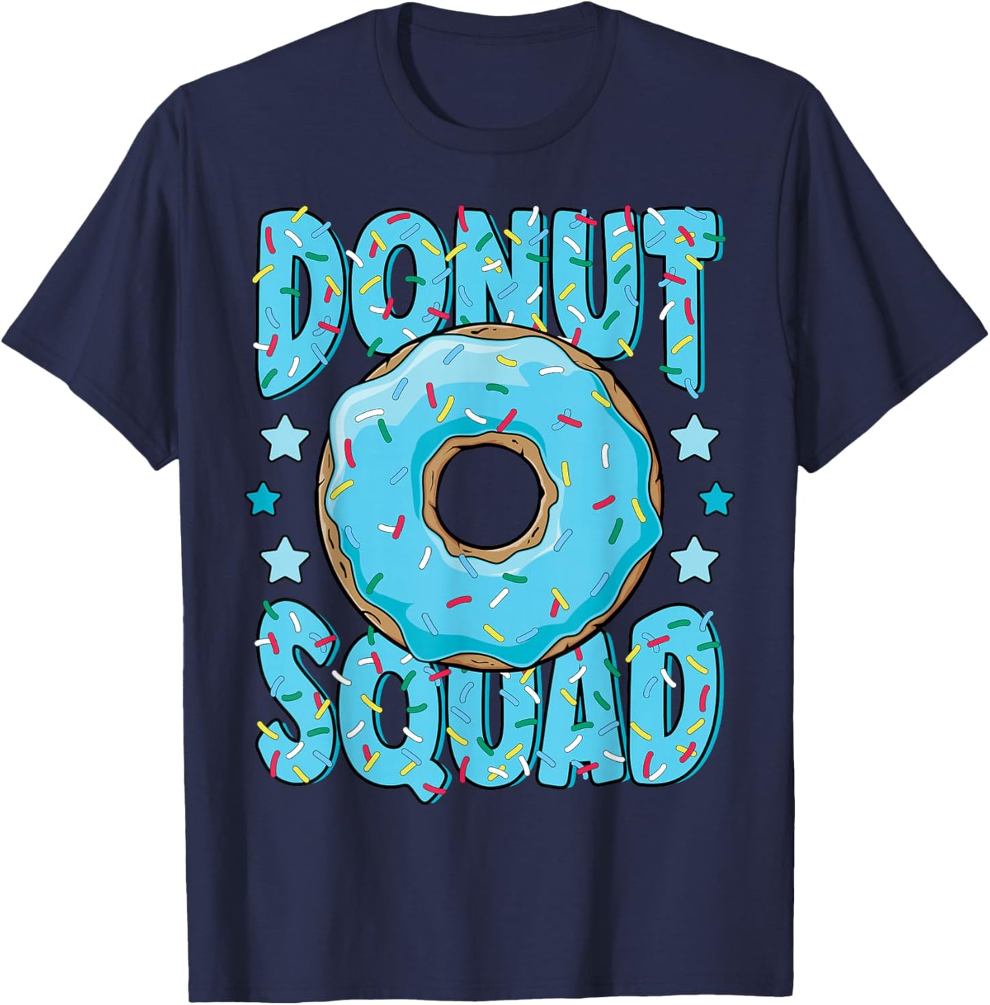 Blue Donut Squad Sprinkles Donut Lover Matching Donut Party T-Shirt - T-Shirt | Navy