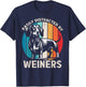 Easily Distracted By Weiners Funny Dog Lover Retro T-Shirt - T-Shirt | Navy