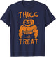 Thicc or Treat Pumpkin Bodybuilder Gym Lover Halloween T-Shirt - T-Shirt | Navy