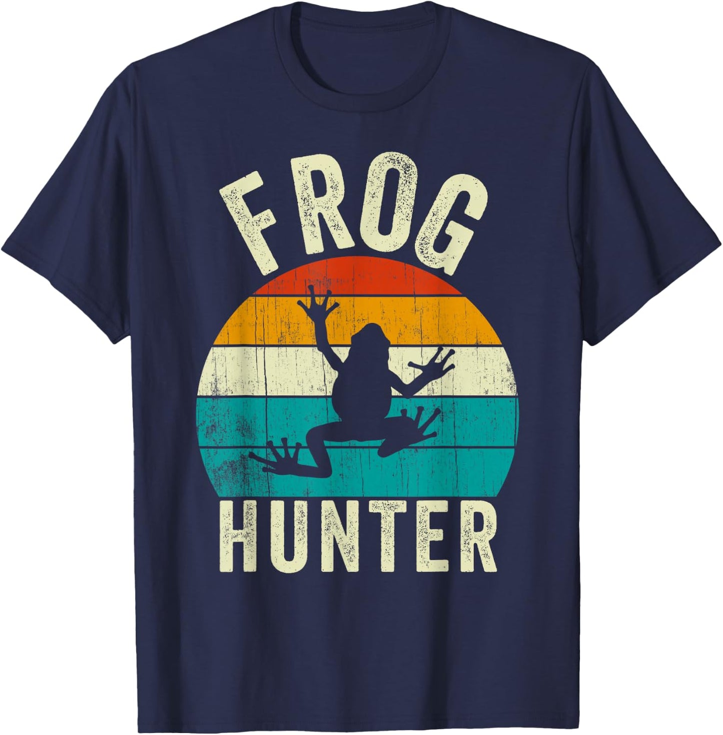 Frog Hunter Funny Vintage Frogs Catcher Kids T-Shirt - T-Shirt | Navy