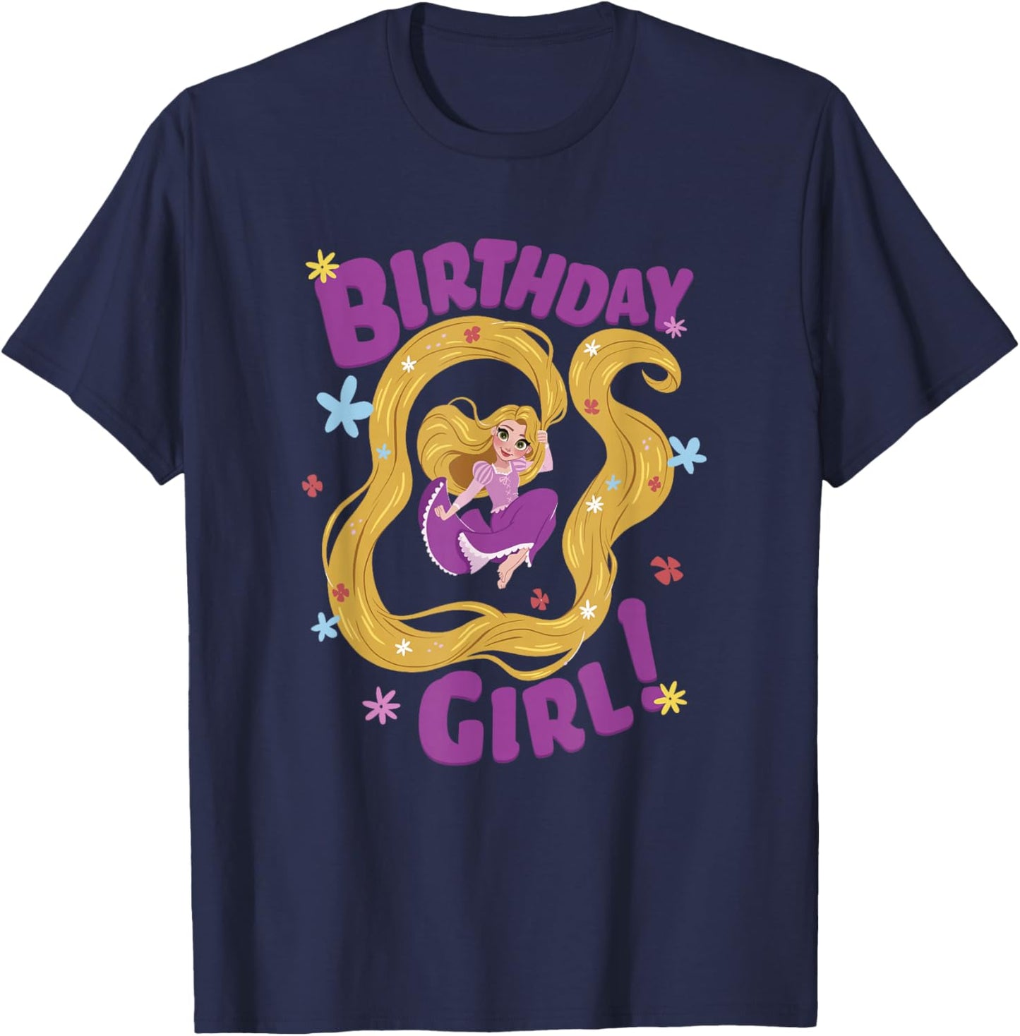 Disney Tangled Birthday Girl Adventurous Rapunzel T-Shirt - T-Shirt | Navy