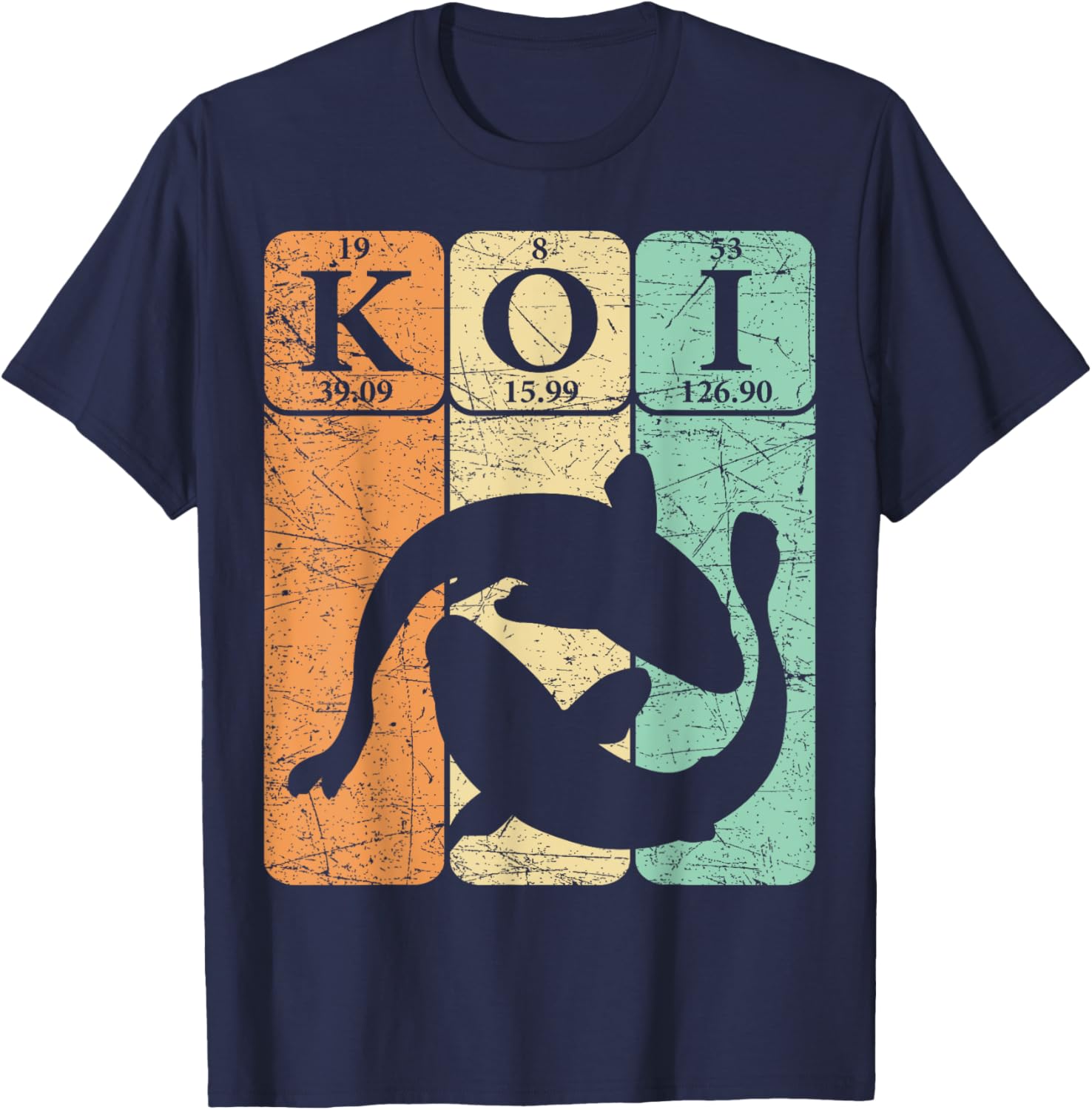 Koi Periodic Table Elements Japanese Koi Carp Fish T-Shirt - T-Shirt | Navy
