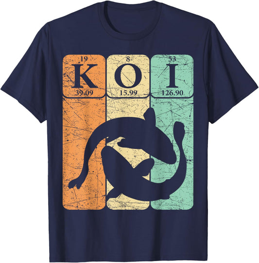 Koi Periodic Table Elements Japanese Koi Carp Fish T-Shirt - T-Shirt | Navy