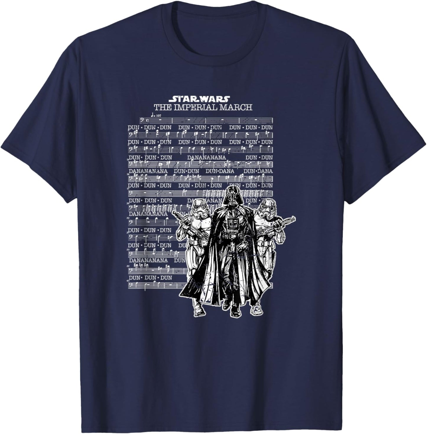 Star Wars Classic Imperial March Partitures Group Shot V2 T-Shirt - T-Shirt | Navy