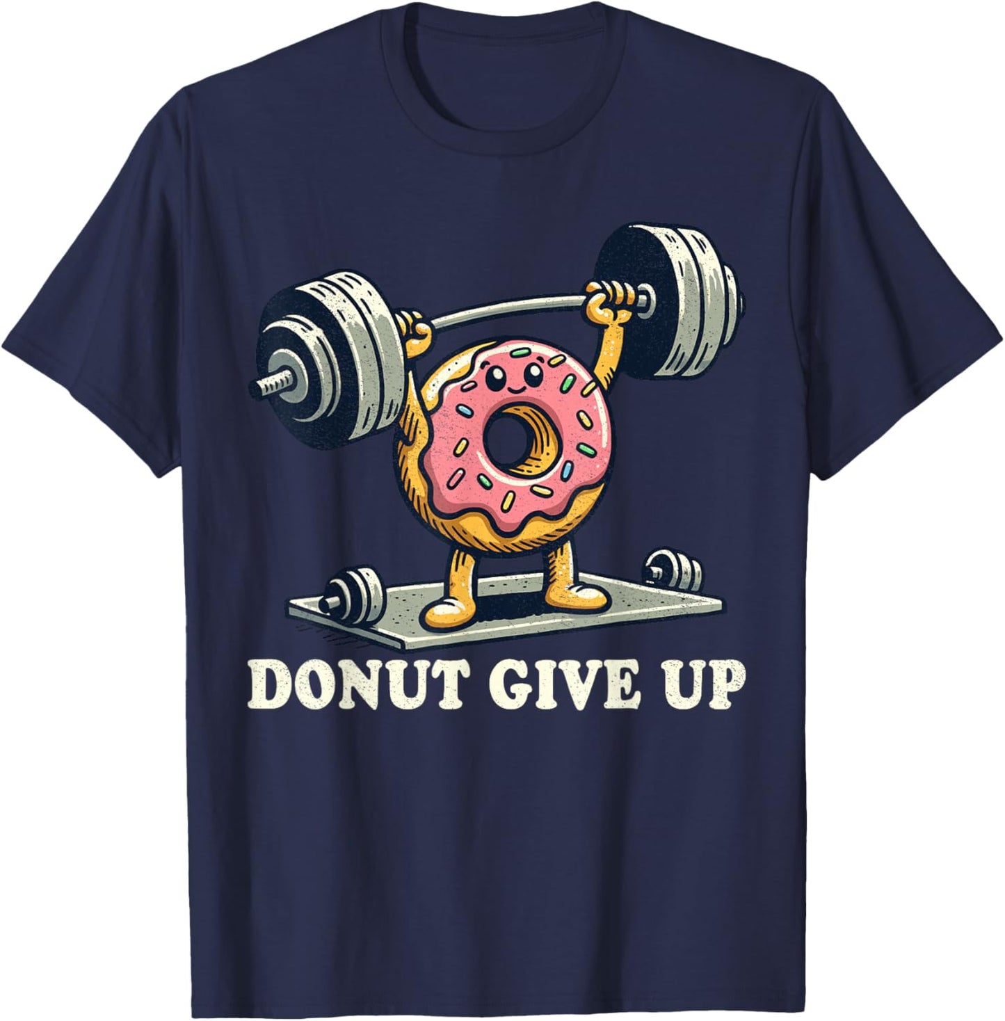 Weightlifting - Funny Fitness Workout Gym Donut Lover T-Shirt - T-Shirt | Navy