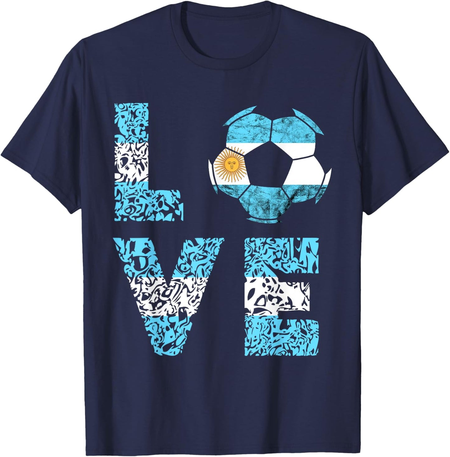 Argentina Soccer Team Argentina Love Ball Argentinian Roots T-Shirt - T-Shirt | Navy