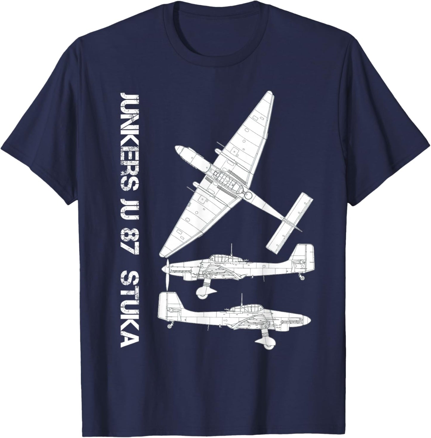 Junkers Ju 87 Stuka German WW2 Bomber Luftwaffe Airplane T-Shirt - T-Shirt | Navy