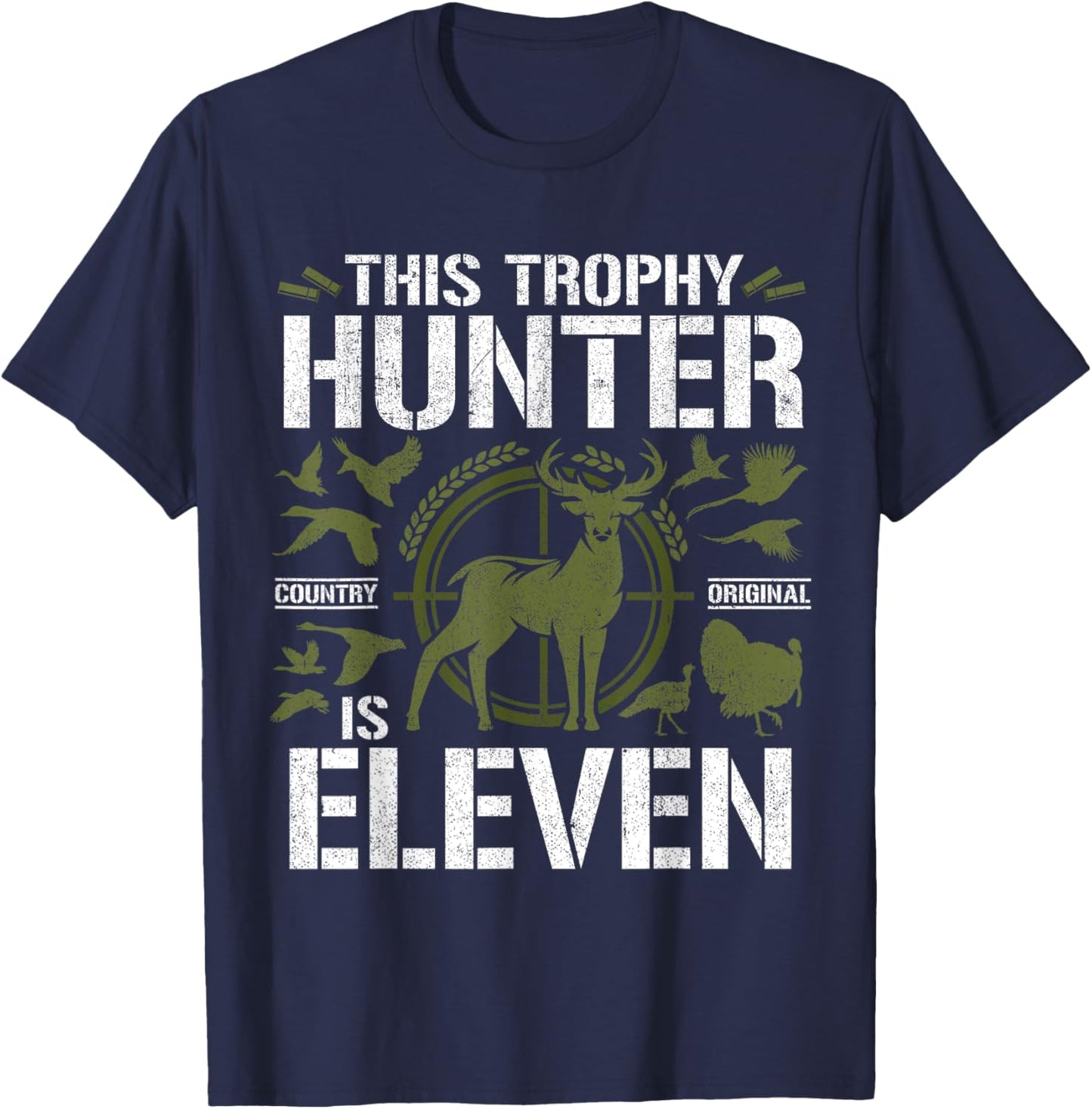 11 Year Old Hunting Birthday Party Deer Hunter 11th Gift T-Shirt - T-Shirt | Navy