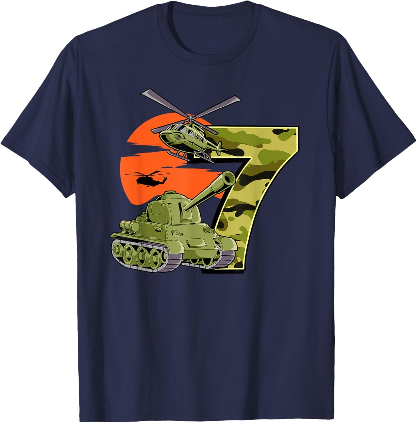 7th Birthday Army T-Shirt - T-Shirt | Navy